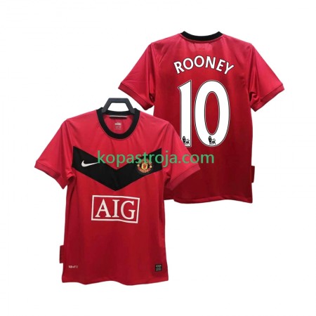 Billiga Fotbollströjor Manchester United ROONEY 10 2009 2010 Retro Hemma tröja Kortärmad